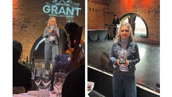 Constanze Neumann auf der Ampersand (&) Grant-Verleihung