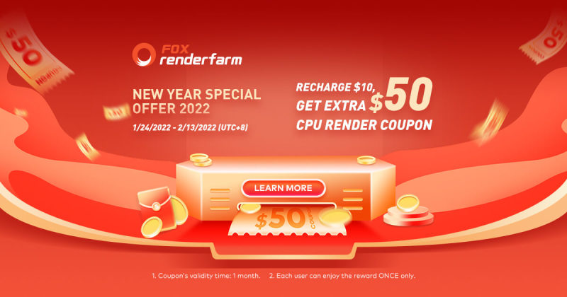Fox Renderfarm New Year Special Offer 2022