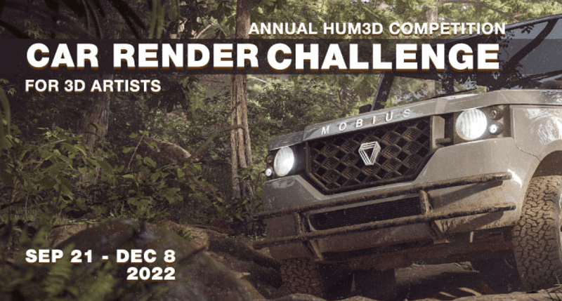 Hum3D Announced Winners of Widely Watched Car Render Challenge 2022!