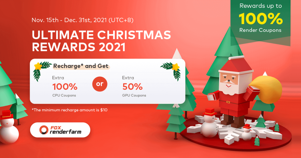 ox Renderfarm Ultimate Christmas Rewards 2021- 1200
