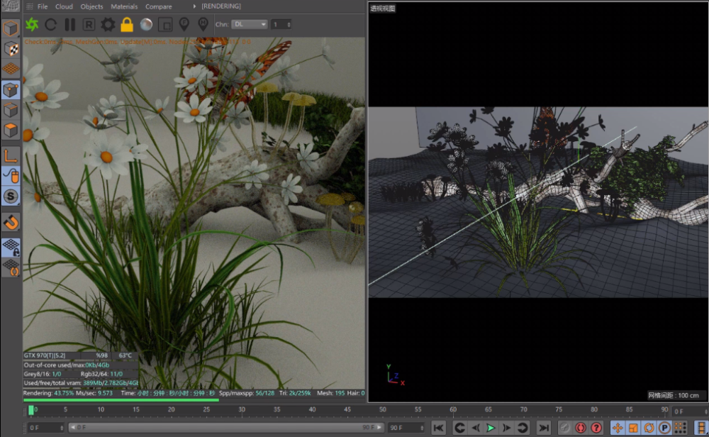 Octane For C4D Making Forest Scene Model Light Rendering Tutorial (11)