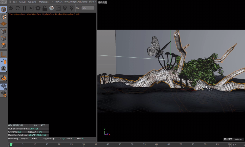 Octane For C4D Making Forest Scene Model Light Rendering Tutorial (13)