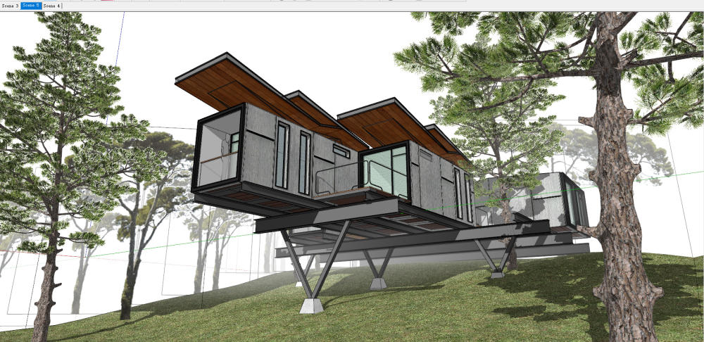V-Ray For Sketchup To Make A Work Container Cabin 1