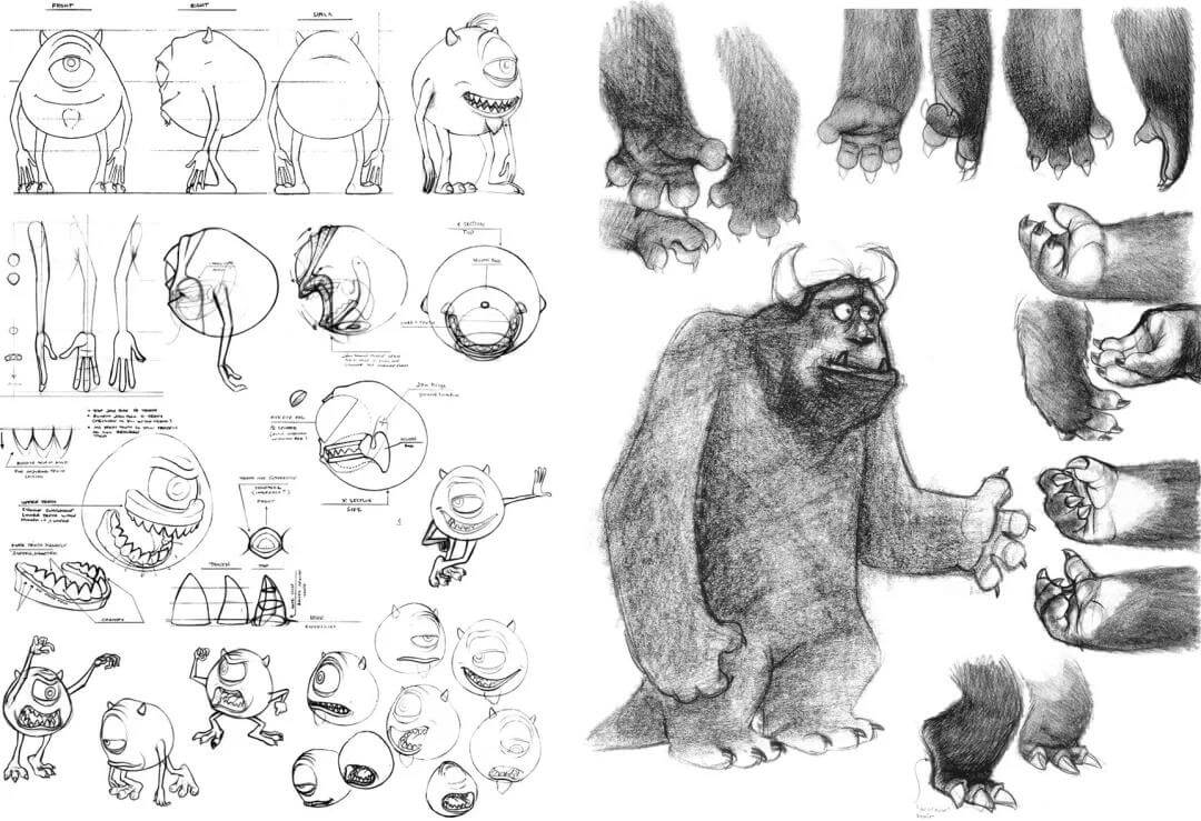Pixar character sketches by wikdValkyrie on DeviantArt