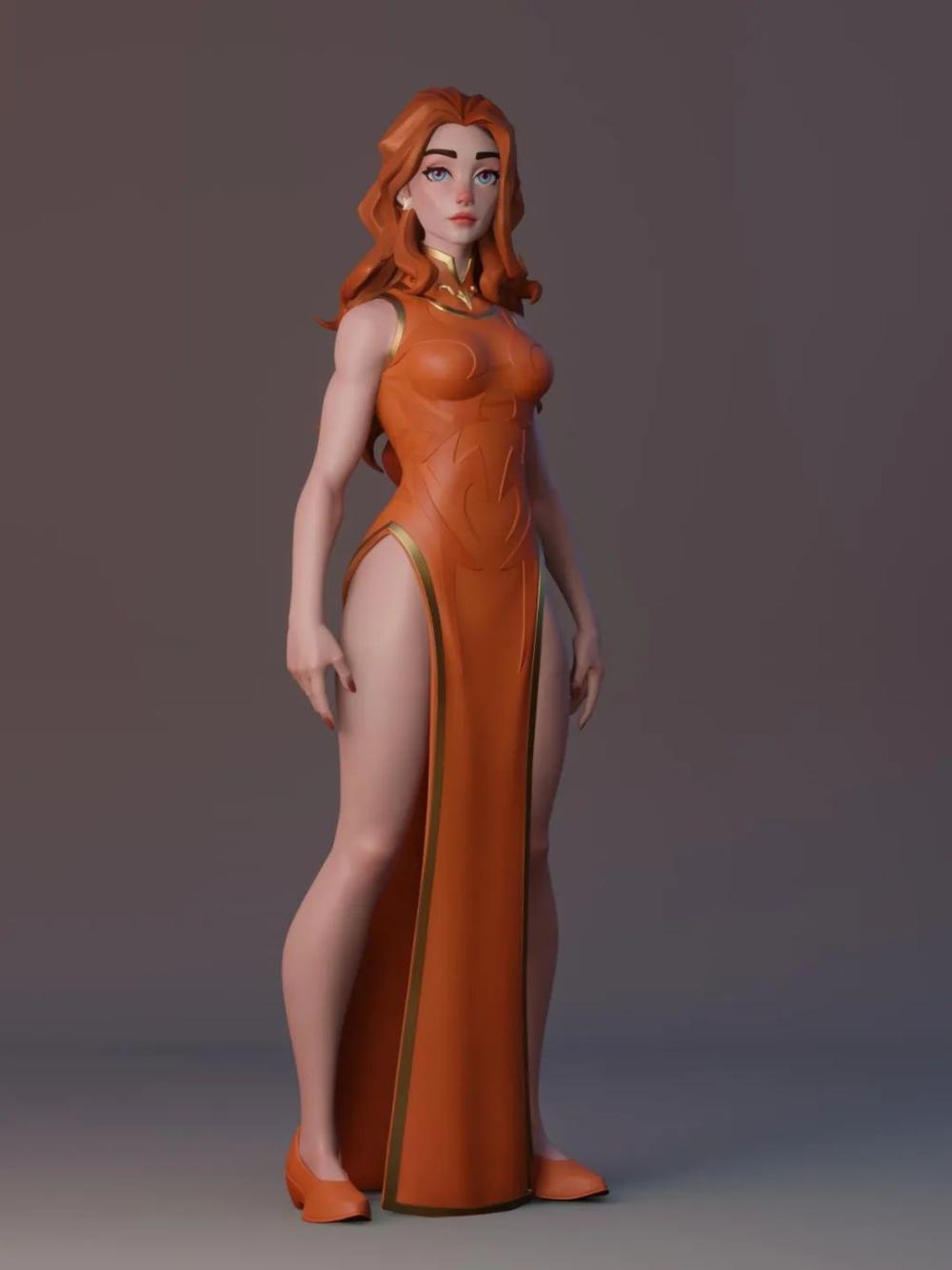 A Sharing of 3D Stylized Cheongsam Women 2