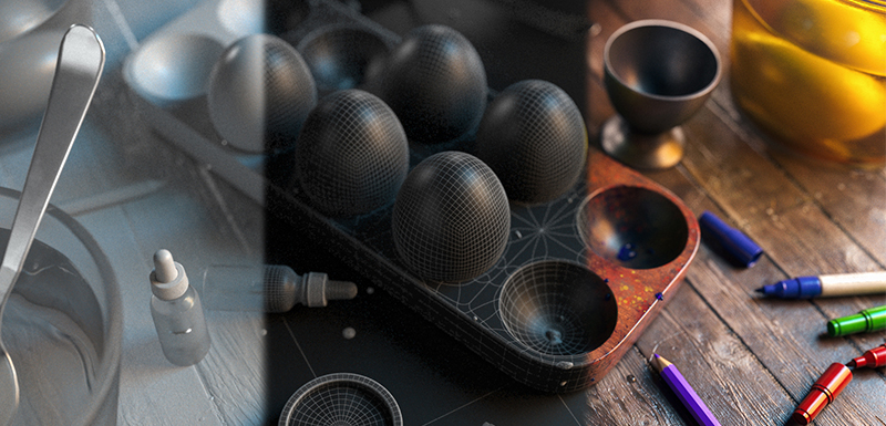 Simulating the creating process of artistic Easter eggs in 3ds Max and Substance Painter