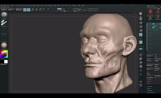 ZBrush Tutorials How to Build Facial Muscles and Facial Features with ZBrush -3