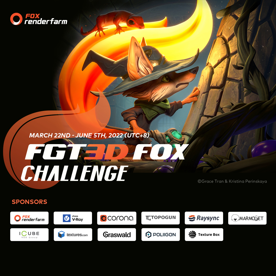 Enter to Win Grand Prizes and Grab a Chance to Create Fox Renderfarm Mascot