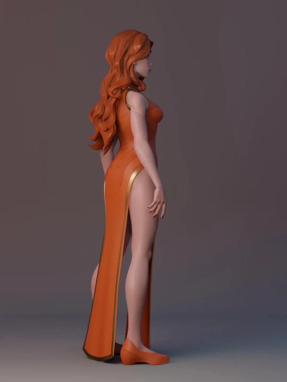 A Sharing of 3D Stylized Cheongsam Women 3