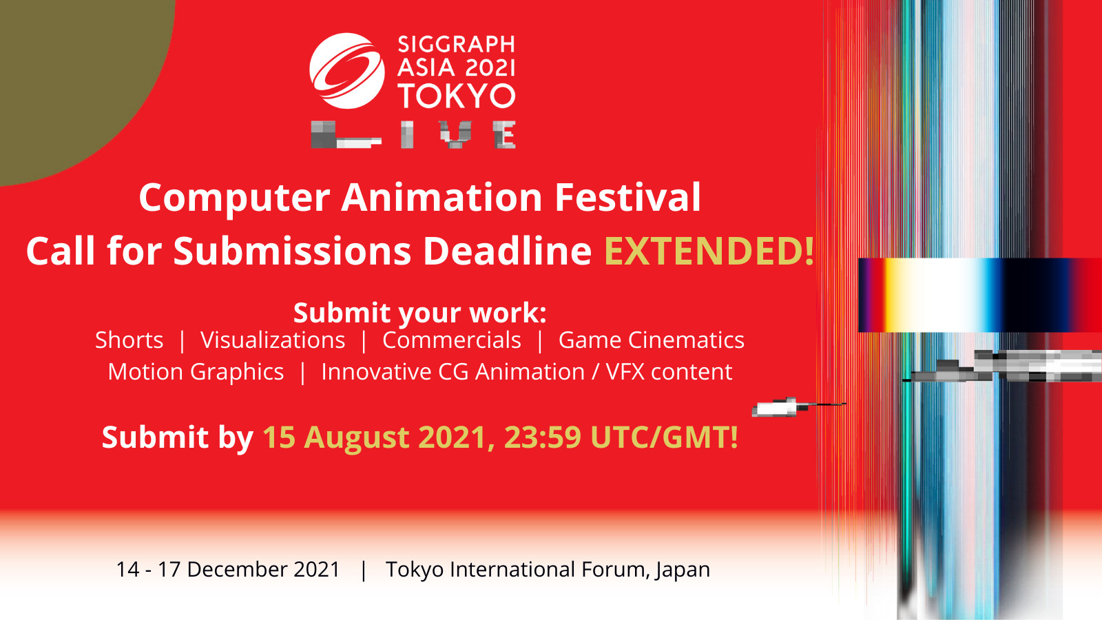 Entry Deadline Extended for SIGGRAPH Asia 2021 Computer Animation