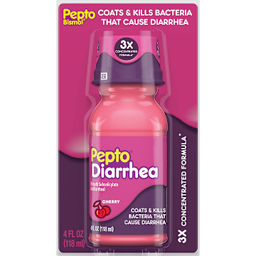 Over The Counter Anti Diarrhea Cherry Liquid Medicine | Pepto Bismol