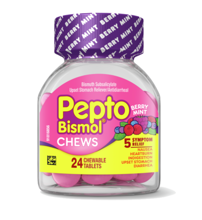 Pepto Bismol Chews Berry Mint Flavor pack