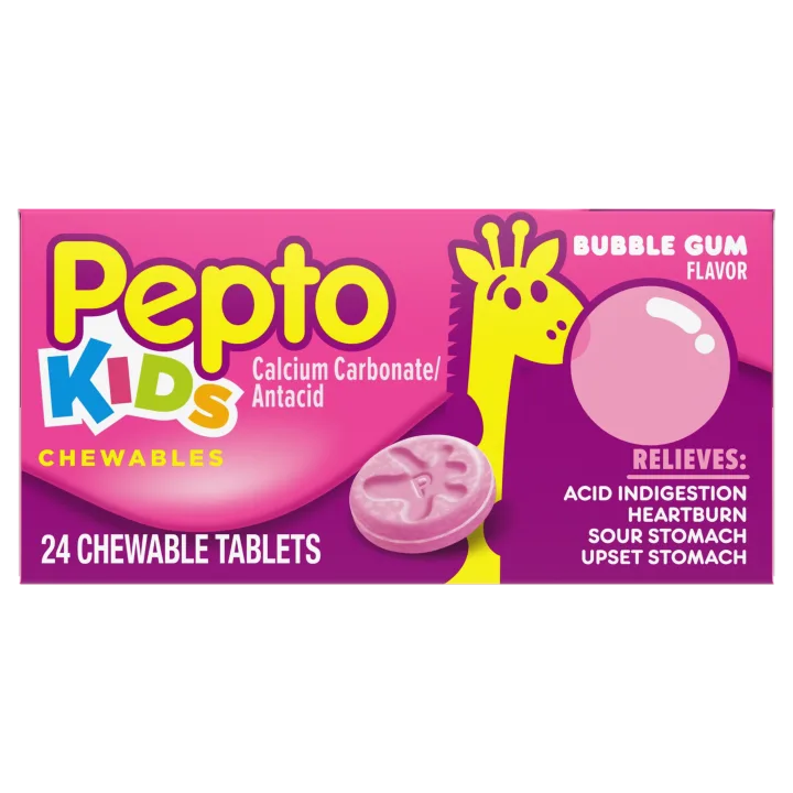 Chewable Heartburn Upset Stomach Medicine For Kids Pepto Bismol