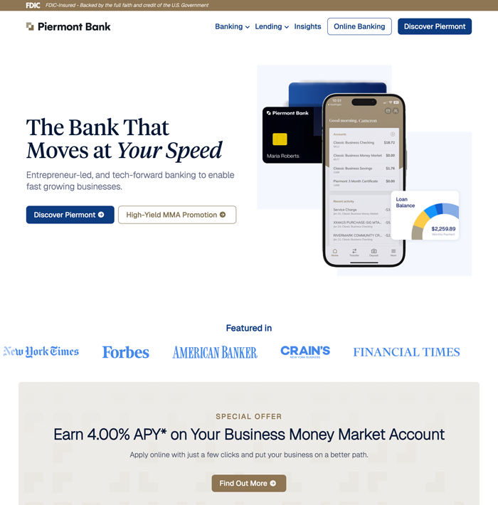 Piermont Bank screenshot