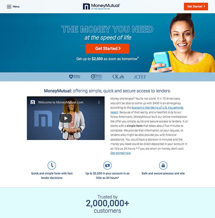 MoneyMutual screenshot