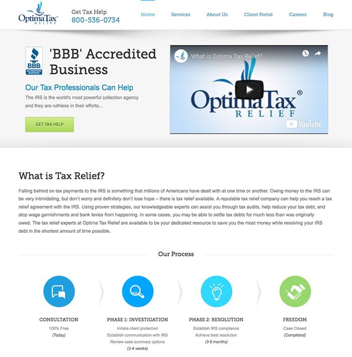 Optima Tax Relief screenshot