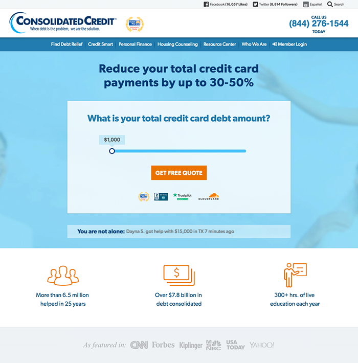 Consolidated Credit screenshot
