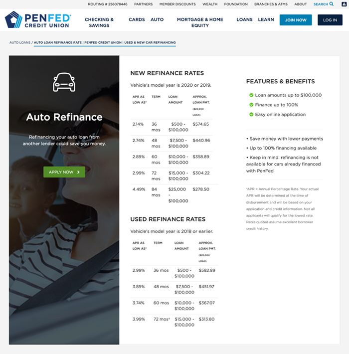 PenFed Credit Union screenshot