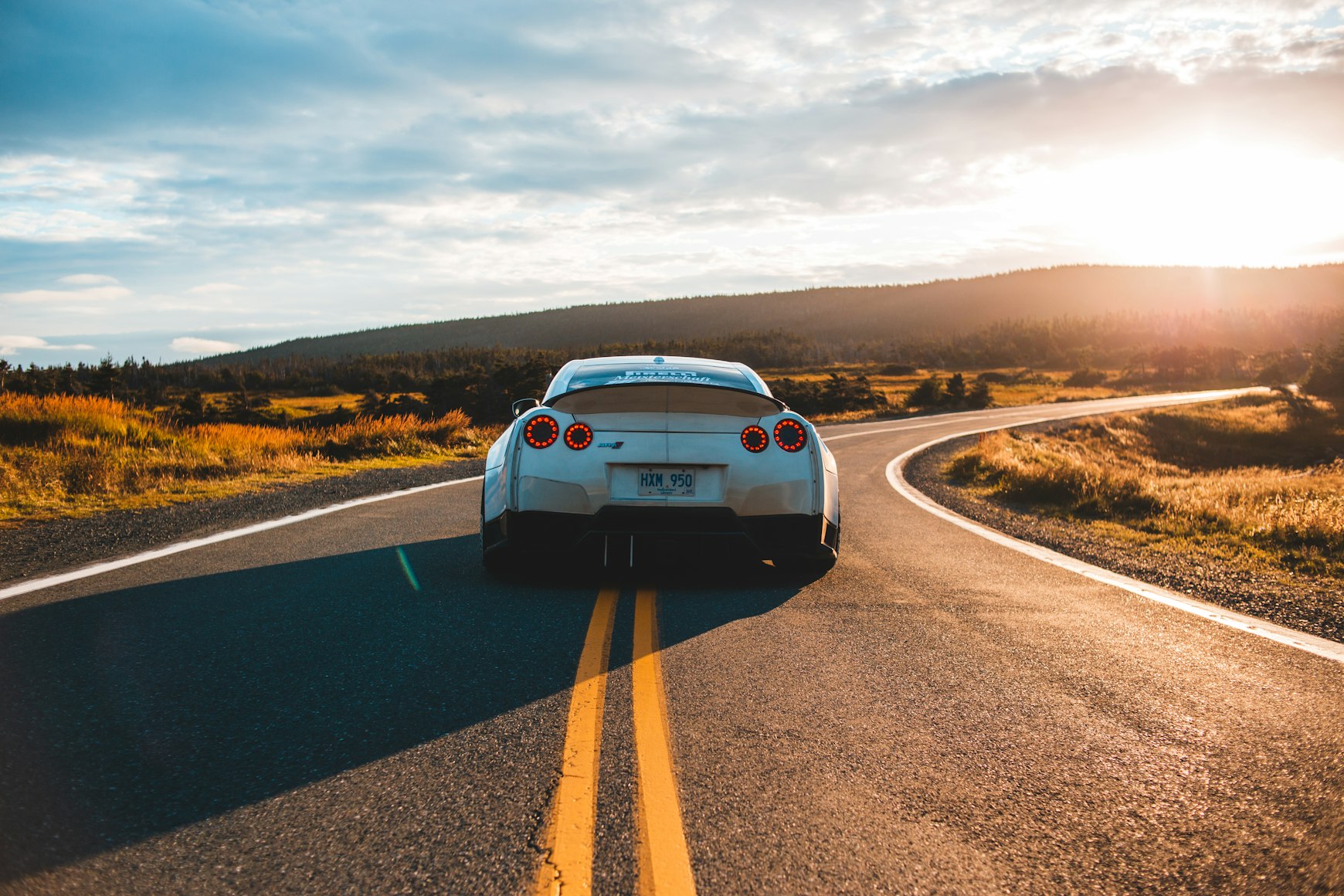 white-car-highway