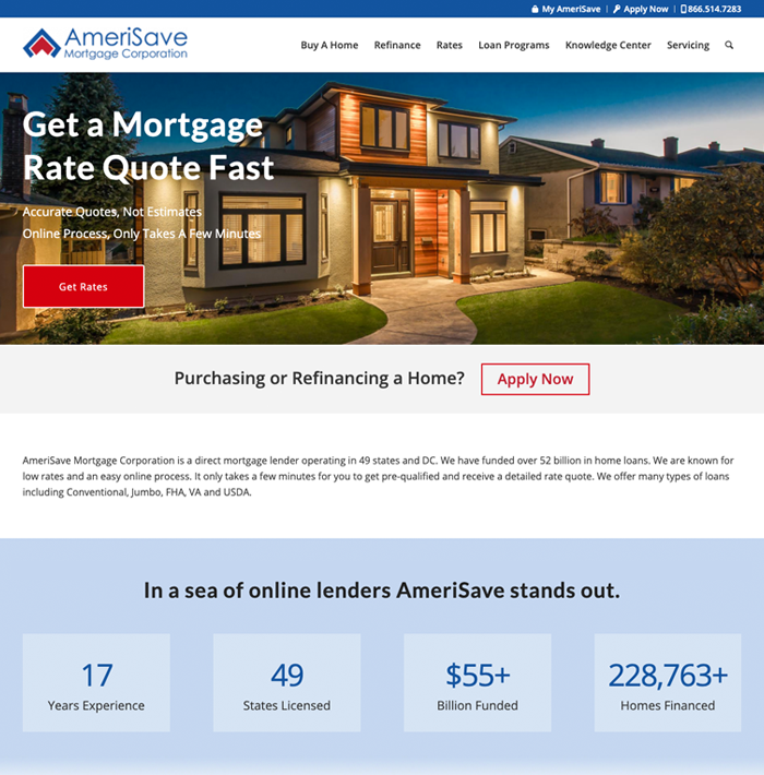 AmeriSave Mortgage Loan Corporation screenshot