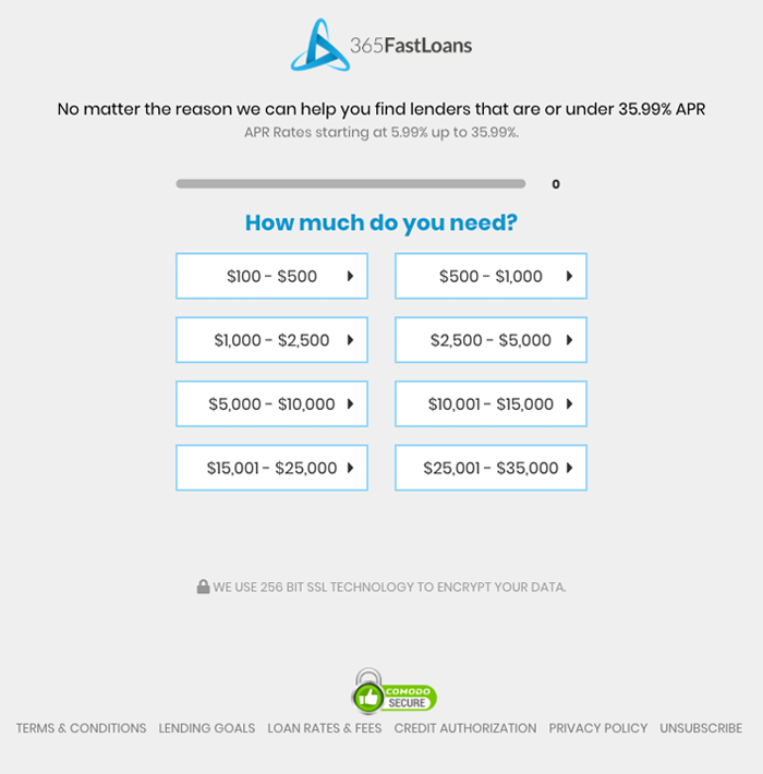 365FastLoans screenshot