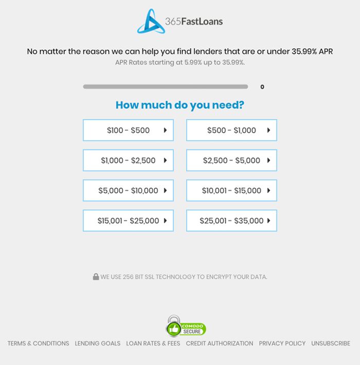 365FastLoans screenshot