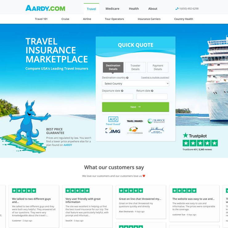 Aardy.com screen shot