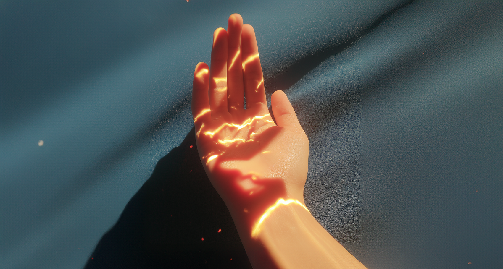 Hand with Water reflections