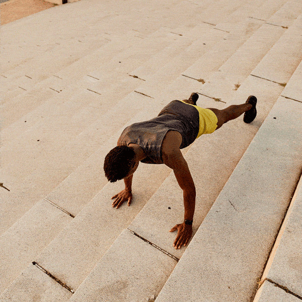 staggered push-up