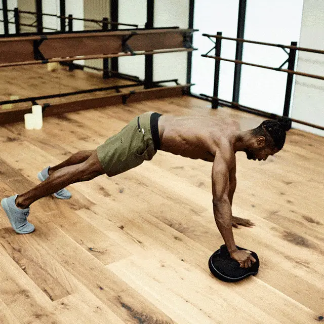 It’s Not Fitness. It’s Life. Staggered push-up to cross-body slide (upper body)