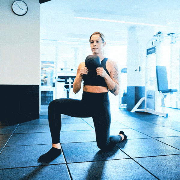 Half-kneeling kettlebell halo