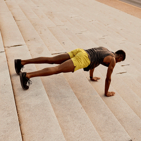 Decline plank with knee tuck