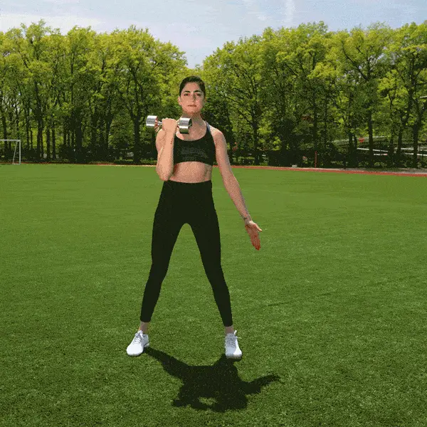 Vertical push + hips: Single-arm overhead press to windmill