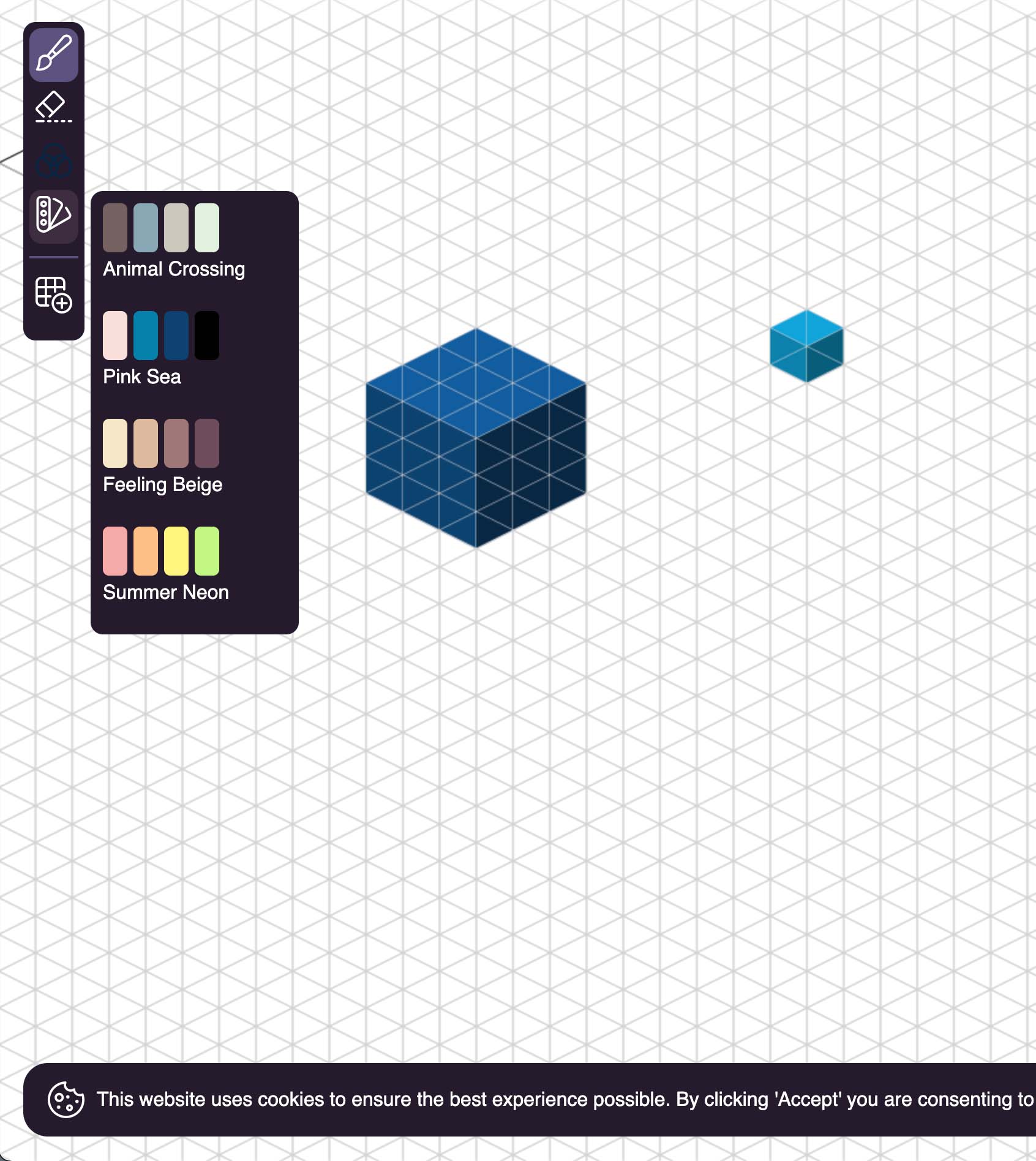 Screen shot of isometric grid 