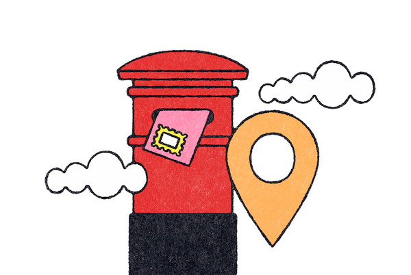 an illustration of a postbox
