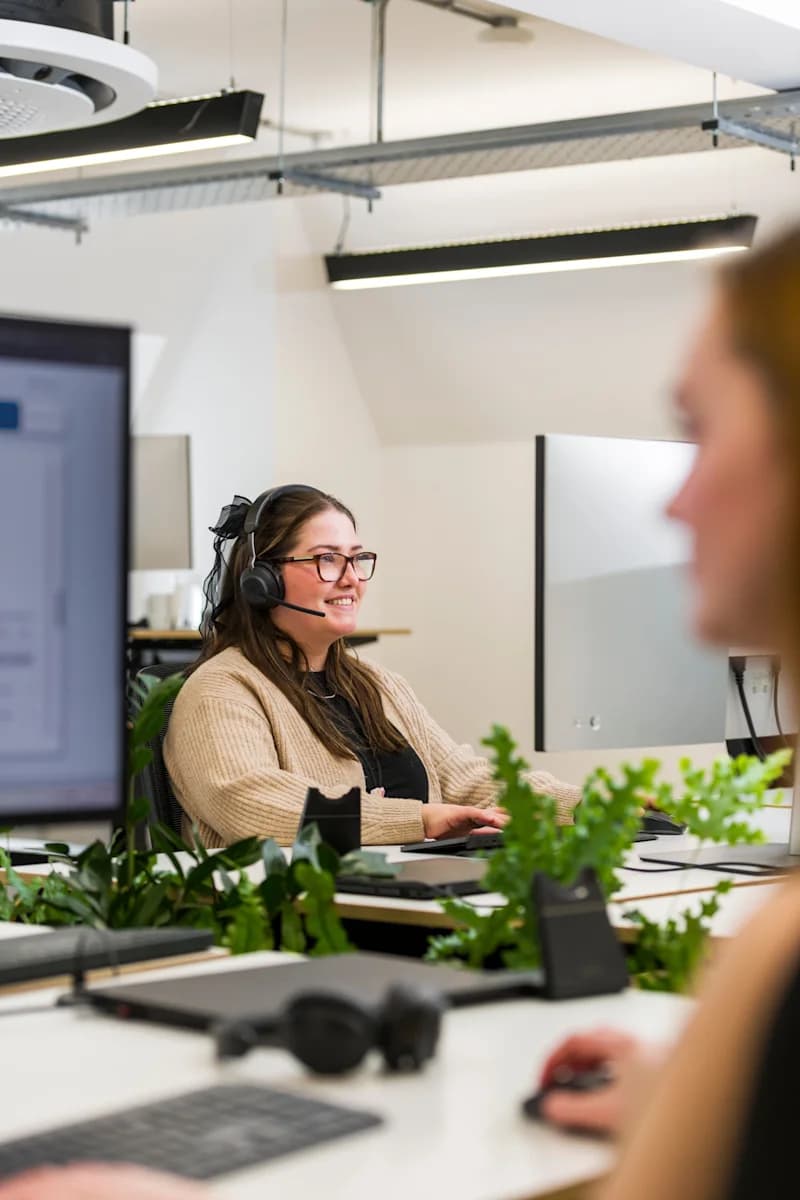 Person working with a headset on