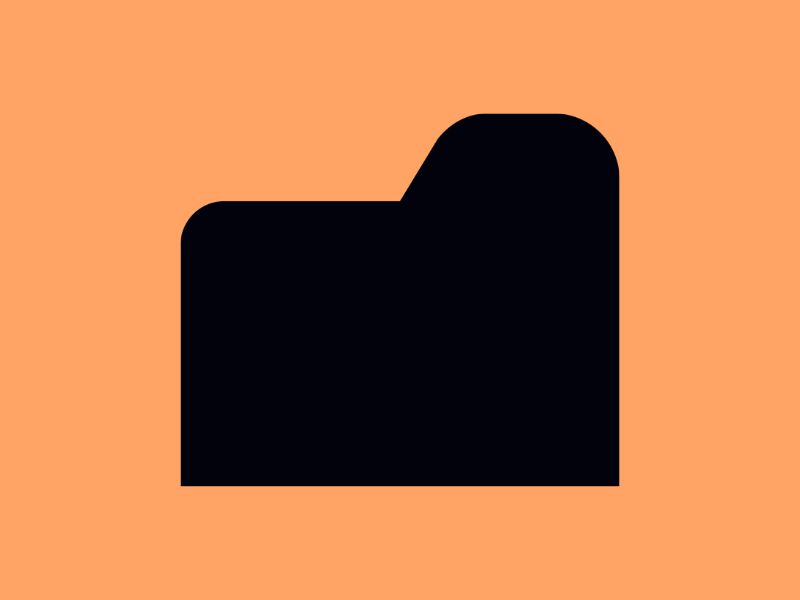 Black file icon on an orange background.