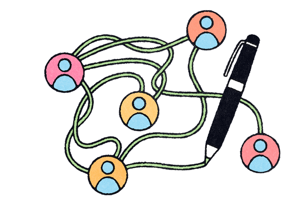 Illustration of associations threaded together