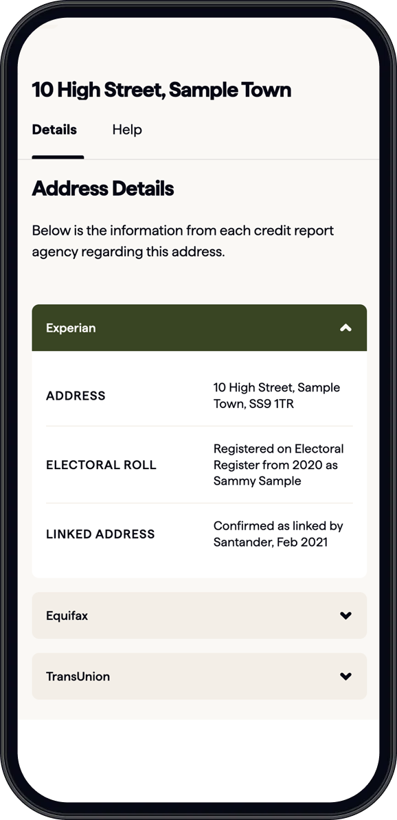 Addresses and electoral roll
