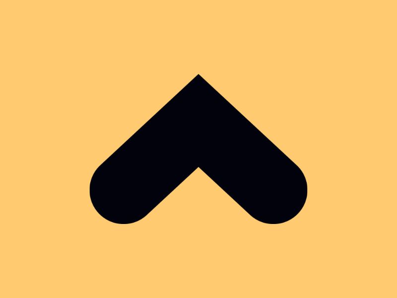 Solid black arrow icon pointing upwards on a light orange background.