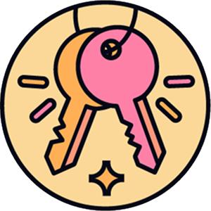 Pink and orange keys 