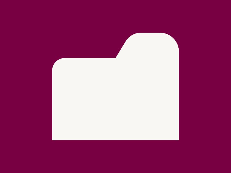 A white file icon on a dark plum-coloured background.