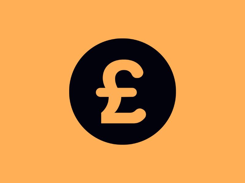 A pound symbol within a black circle on a light orange background.