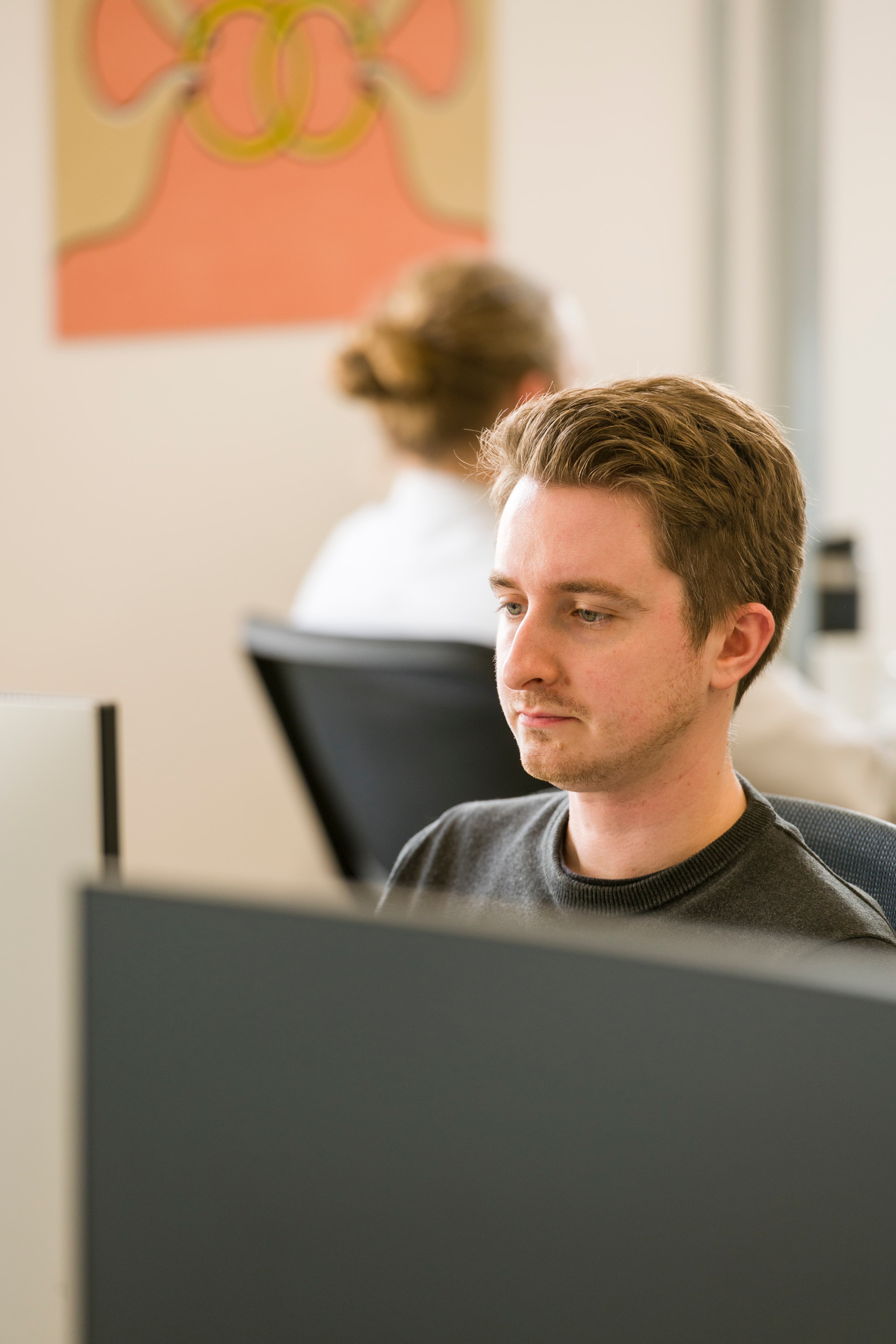Person working at their desk