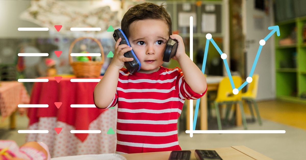 toddler boy on cell phones - how to negotiate rising daycare costs
