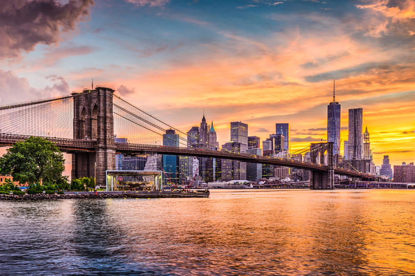 How Much Home Can Millennial Families Afford in These Top Cities? - View of downtown Manhattan and the Brooklyn bridge from Brooklyn. 