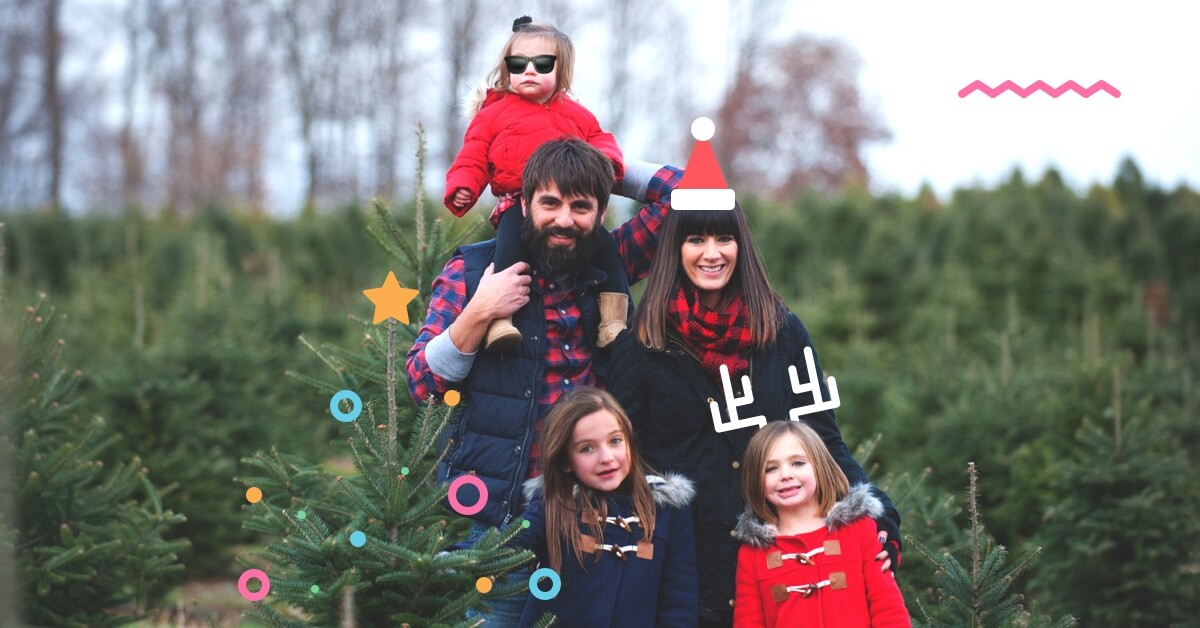 family of 5 christmas tree shopping - new year's resolutions and goals for families