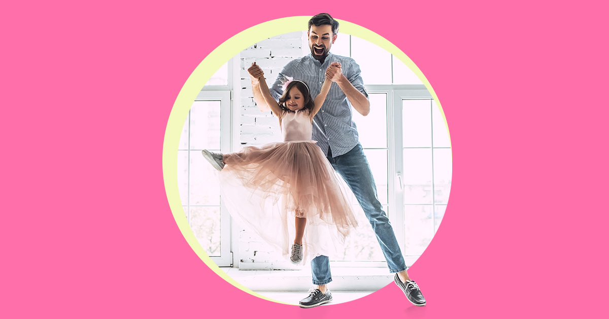 dad with girl in tutu - life insurance guide for stay at home parents