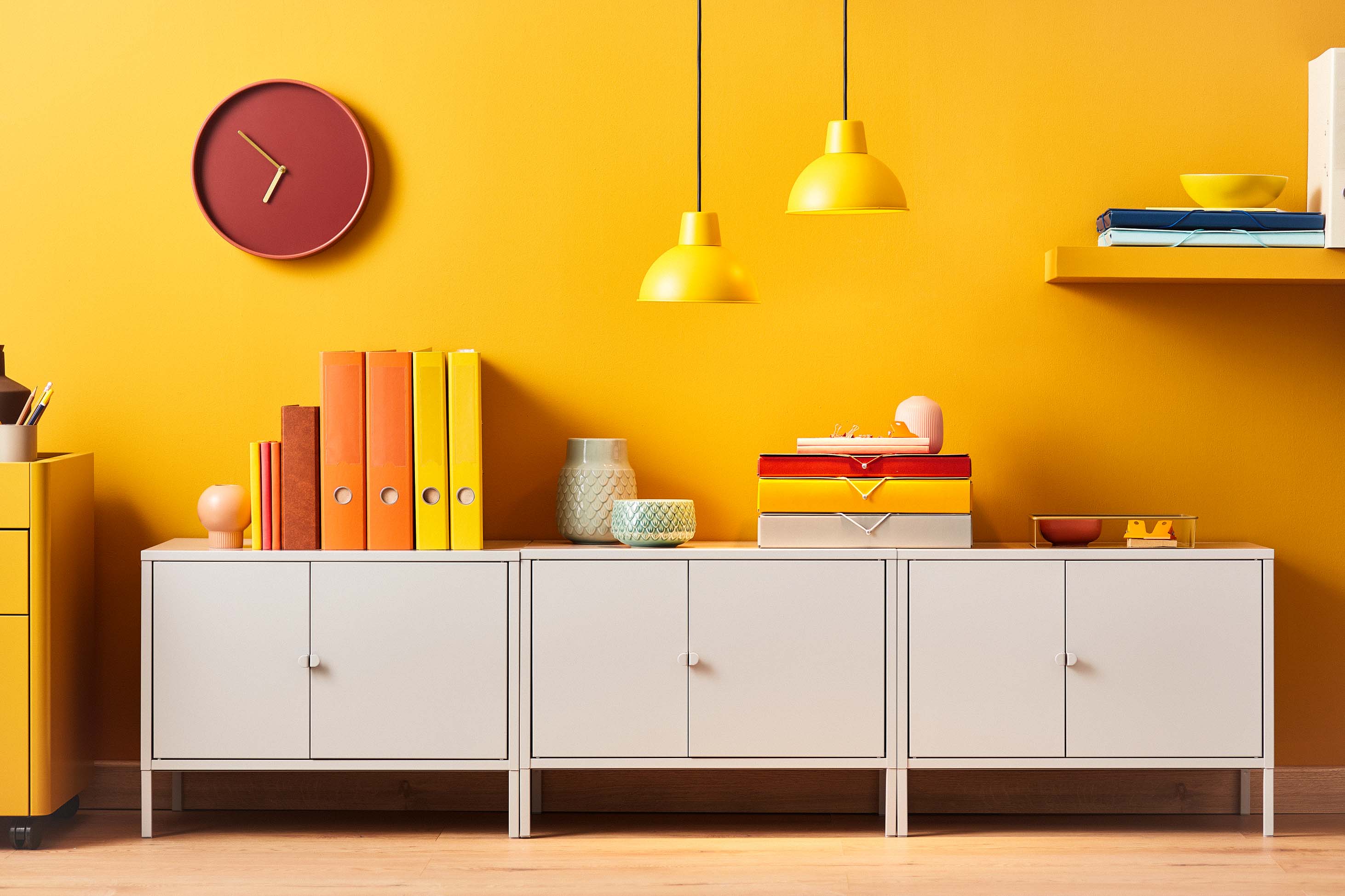 Yellow home interior with drawers and cabinets - where should I keep my will?
