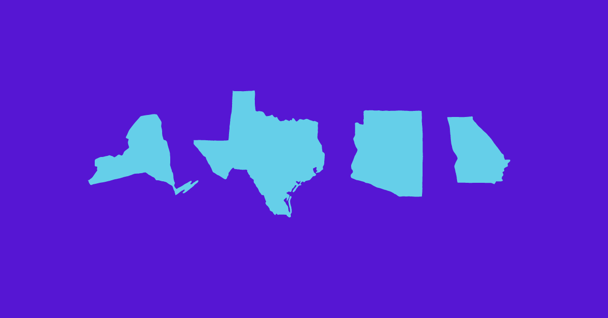 silhouette of different states - Which states have the highest levels of household debt? Researchers at Fabric crunched the numbers.